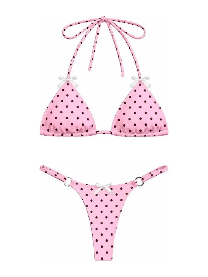 Pink Cocoa Dots bikini, limited edition by Bali-Lú