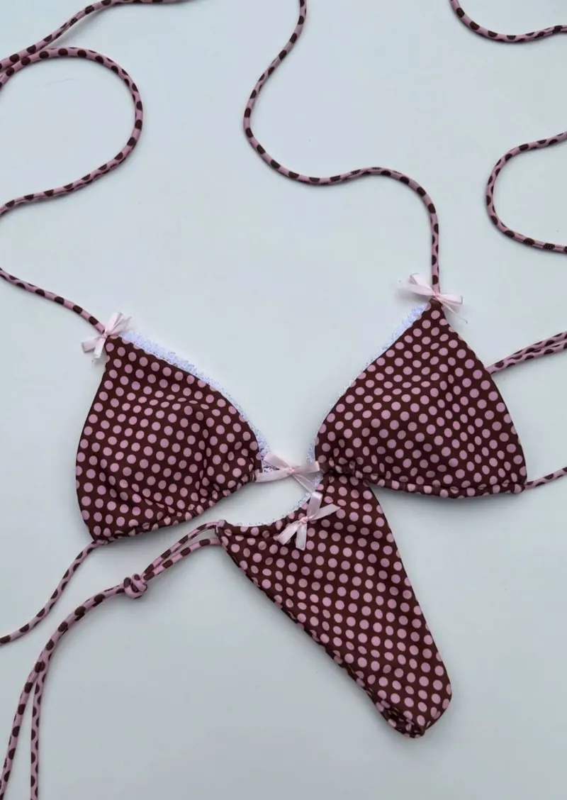 Cocoa Confetti bikini, flat lay by Bali-Lú